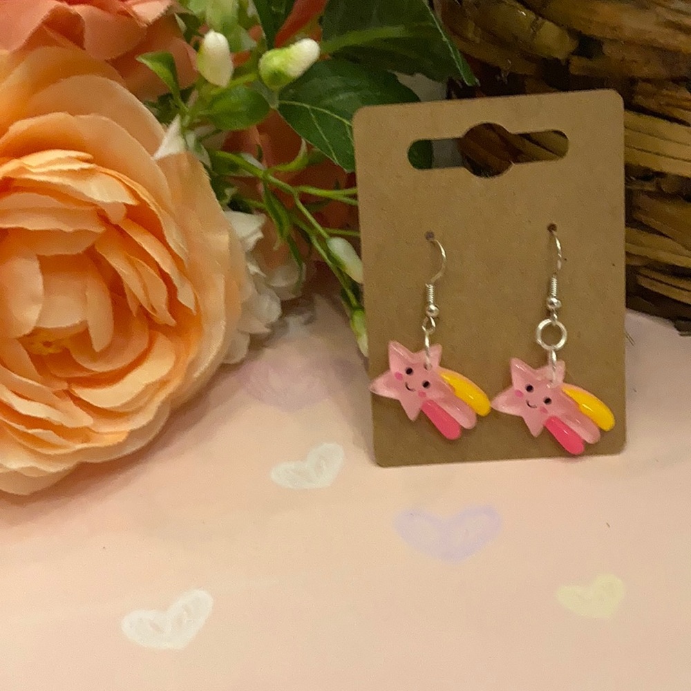 Pink Shooting stars earrings